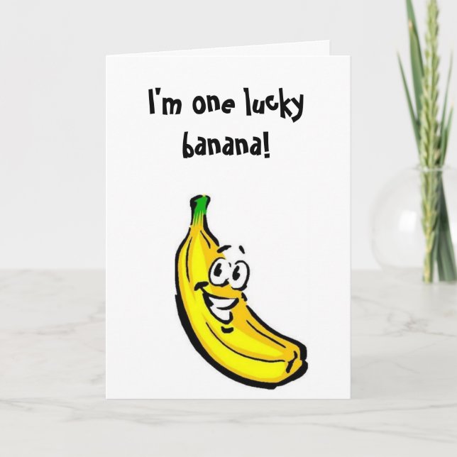 Carte de jour de Valentines avec la banane (Devant)