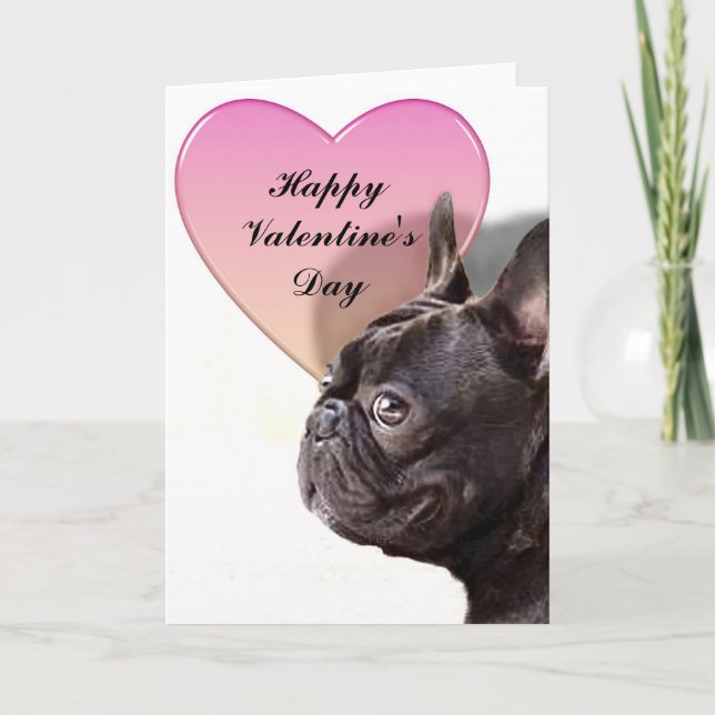 Carte de jour de Valentines de bouledogue français (Devant)