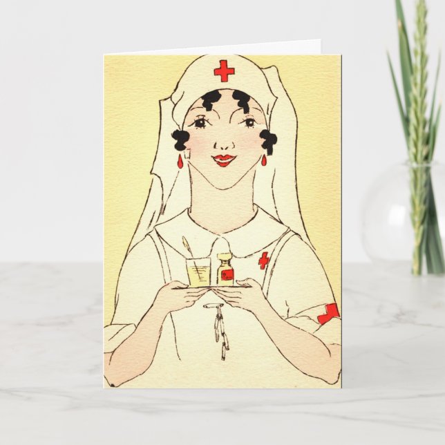 Carte de jour des infirmières vintages (Devant)