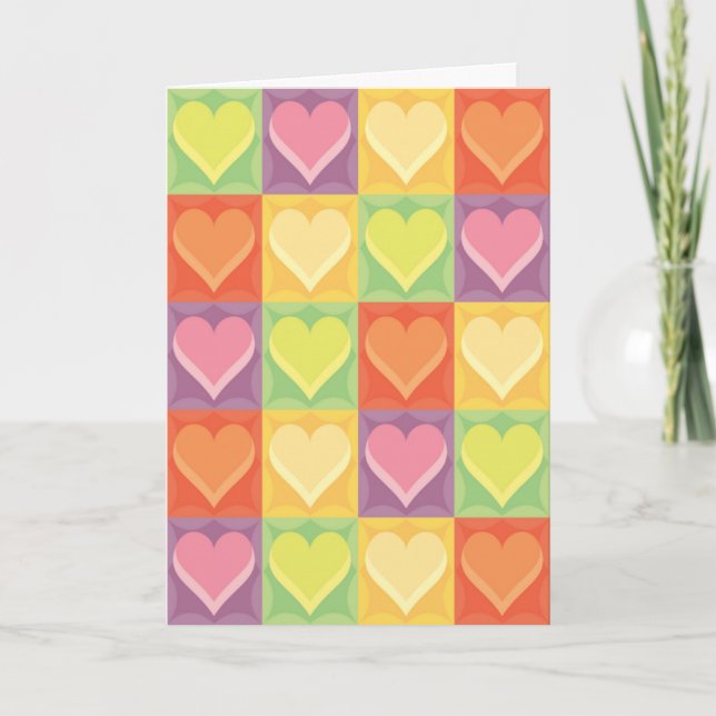 Carte de jour des mères Patchwork Hearts (Devant)