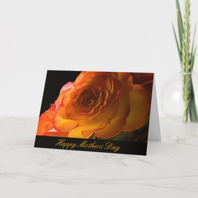 Carte de jour des mères Roses jaunes et orange (Devant)