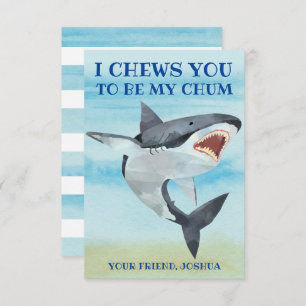 Carte de jour des Valentines de requin pour les en