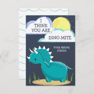 Carte de jour Dinosaur Valentines pour enfants - D