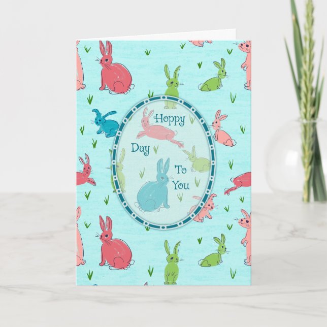 Carte de jour Hoppy pour enfants Bunny (Devant)