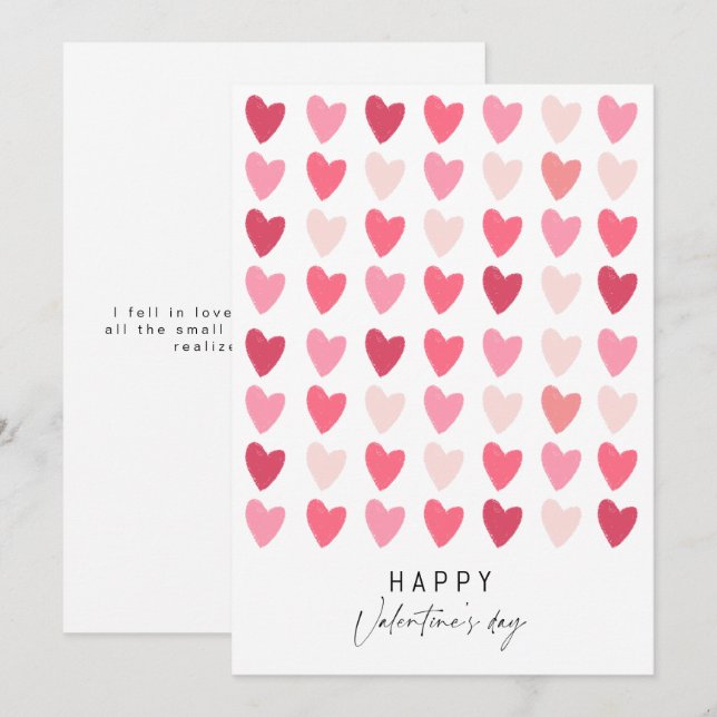 Carte de jour Love Heart Valentines (Devant / Derrière)