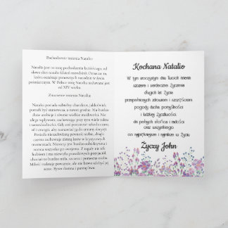 Carte de jour personnalisée Natalia Polonaise