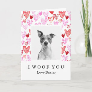 Carte de jour personnalisée Valentines du chien