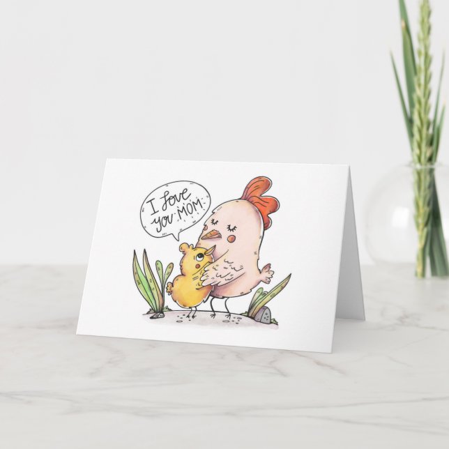 Carte de jour pour la poule et le poussin (Devant)