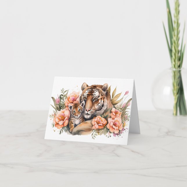 Carte de jour pour les mères de tigres et d'enfant (Devant)