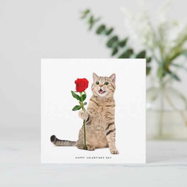 Carte de jour pour les valentines de chats mignons (Debout devant)