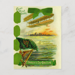 Carte de jour St Patrick de l'avion vintage