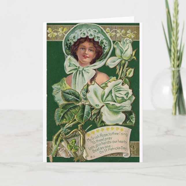 Carte de jour St. Patrick du Rose irlandais victor (Devant)