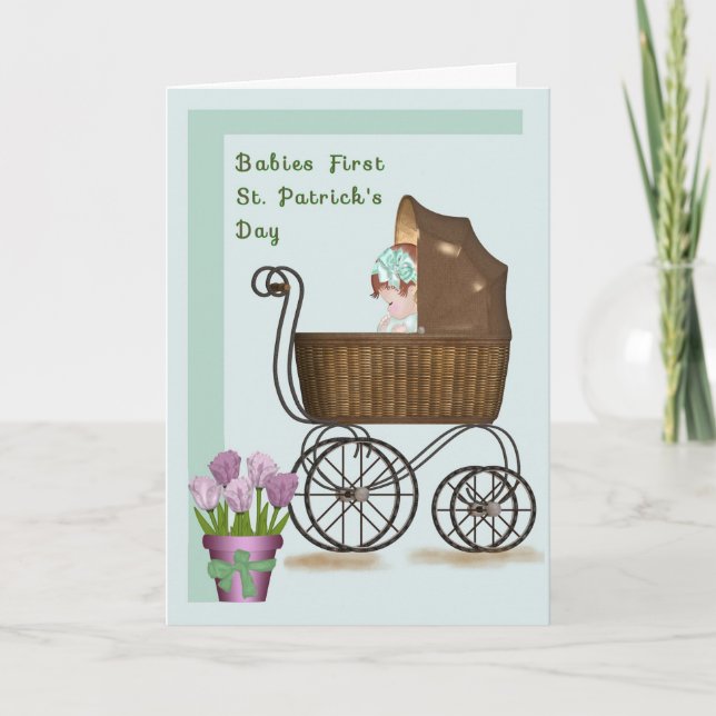 Carte de jour St. Patrick pour bébés (Devant)