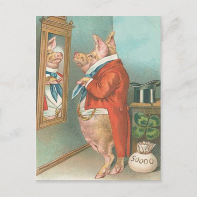 Carte de jour St Patrick pour le Shamrock de porc  (Devant)