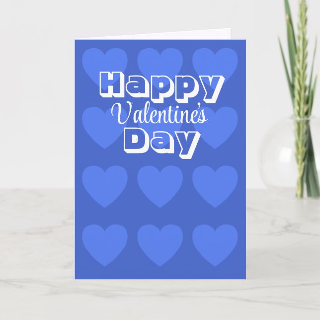 Carte de jour Valentines avec coeur bleu par Jo Im (Devant)