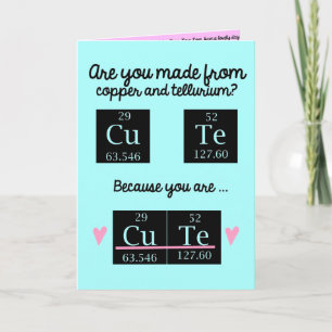 Carte de jour Valentines de chimie amusante