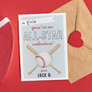 Carte de jour Valentines de la classe de baseball 