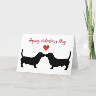 Carte de jour Valentines pliées BASSET HOUND
