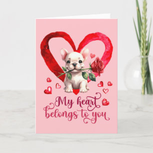 Carte de jour Valentines pour chien d'eau taureau 