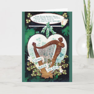 Carte de jour vintage Irish Harp St. Patrick