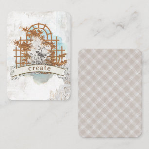Carte de journal de junk Bird Gold Trellis Vintage