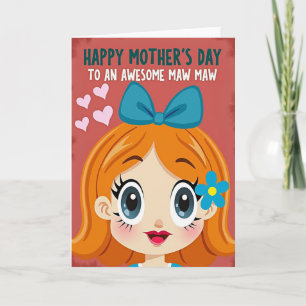 Carte de Journee Awesome Maw Maws Sarcelle