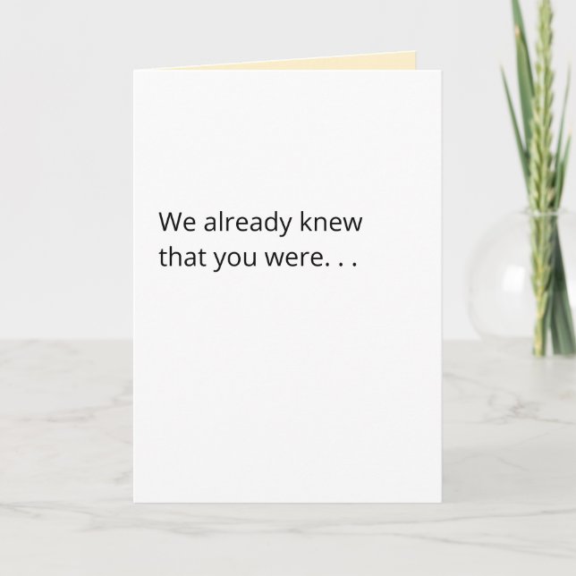 Carte de joyeuse coming out pour la fierté LBGTQ+  (Devant)