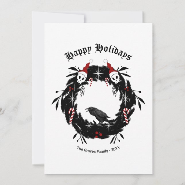 Carte de Joyeuses Fêtes de Noël gothique (Devant)