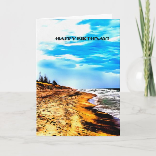 Carte de joyeux anniversaire au-dessus de carte (Devant)