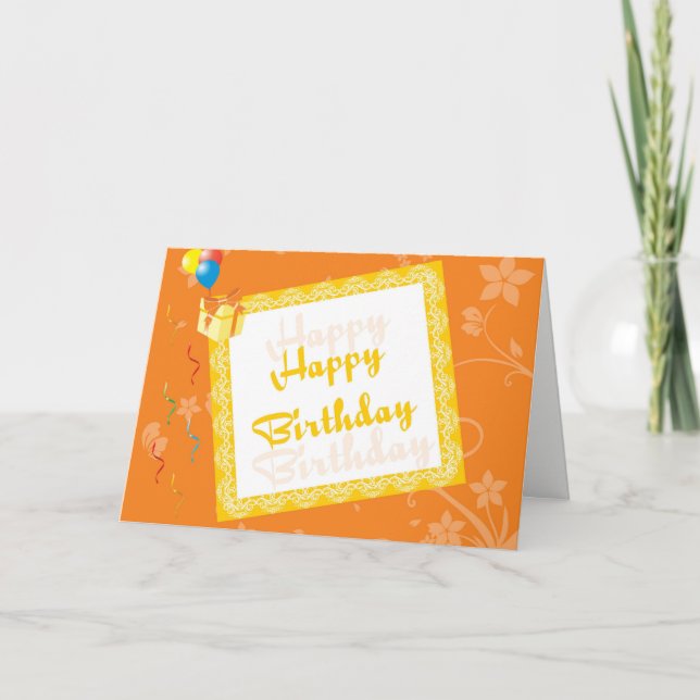 Carte de joyeux anniversaire avec l'arrière - plan (Devant)