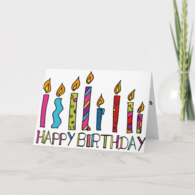 Carte de joyeux anniversaire avec les bougies (Devant)