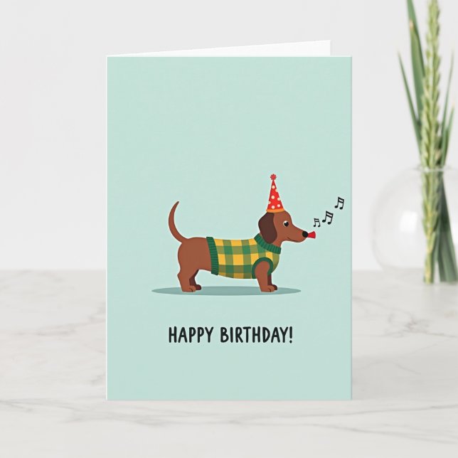 Carte de joyeux anniversaire chien à carreaux (Devant)