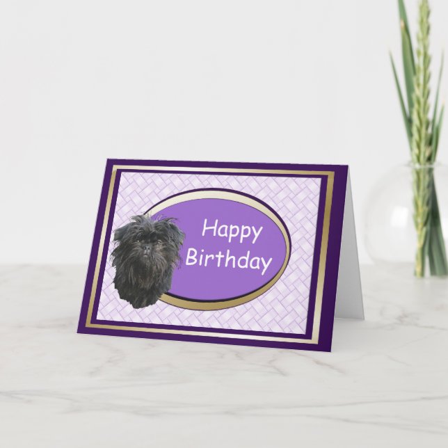 Carte de joyeux anniversaire d'Affenpinscher (Devant)
