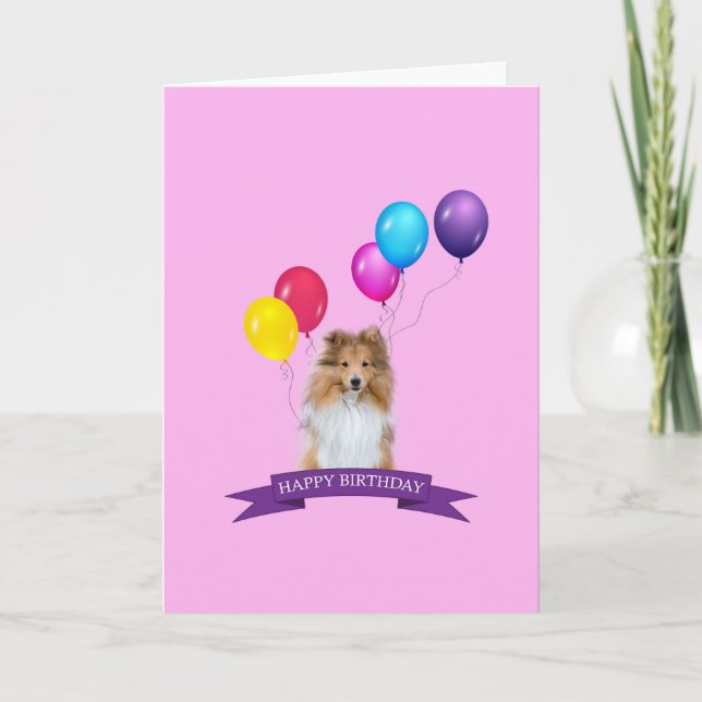 Carte de joyeux anniversaire de chien de berger de (Devant)