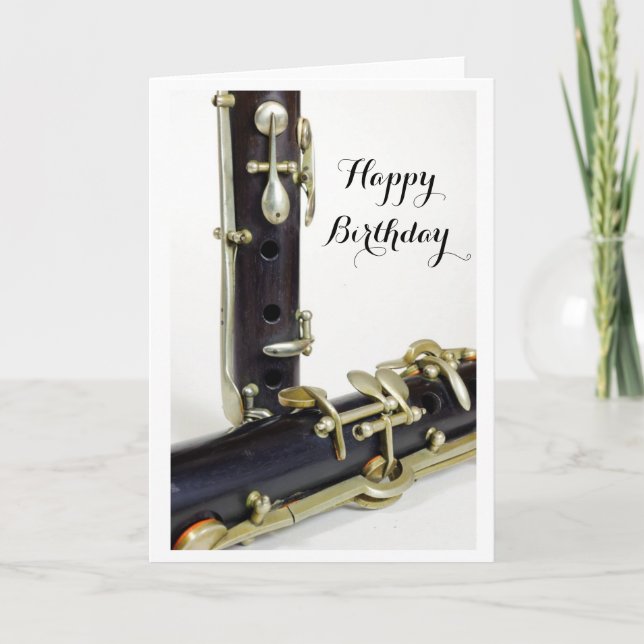 Carte de joyeux anniversaire de clarinette (Devant)