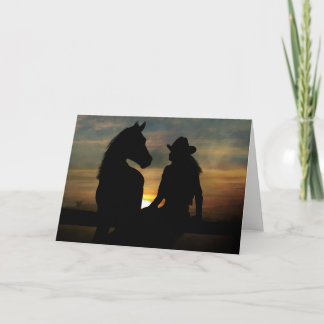 Carte de joyeux anniversaire de cow-girl et de