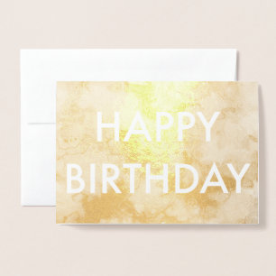 Carte de joyeux anniversaire de feuille d'or