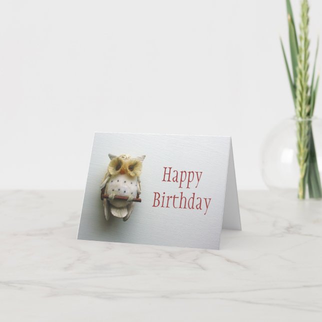 Carte de joyeux anniversaire de hibou (Devant)