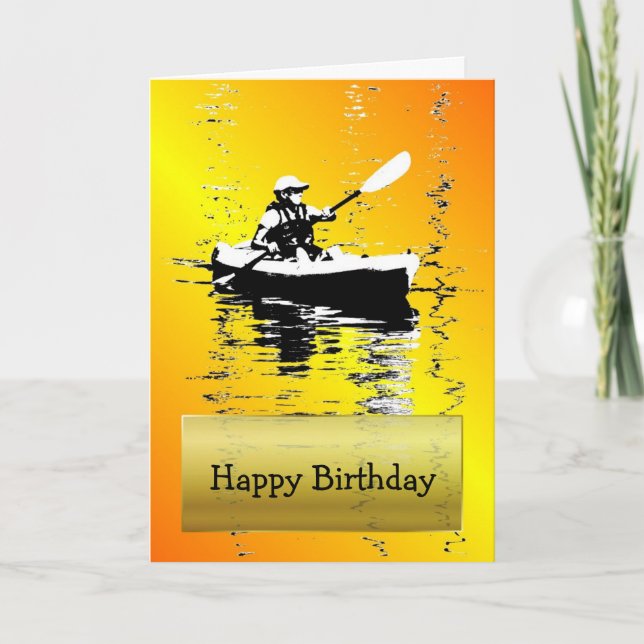 Carte de joyeux anniversaire de kayak d'éclat de (Devant)