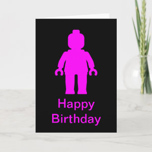 Carte de joyeux anniversaire de Minifig [rose