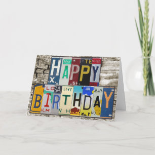 Carte de joyeux anniversaire de plaques