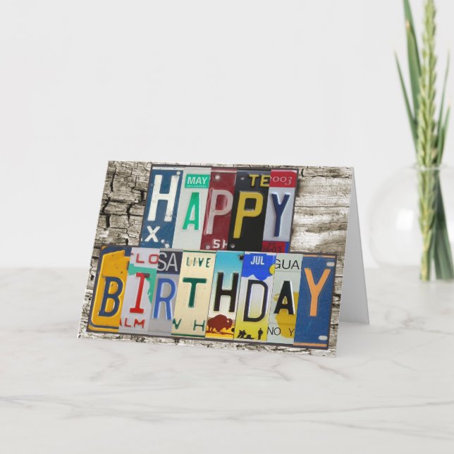 Carte de joyeux anniversaire de plaques (Devant)