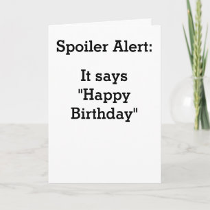 Carte de joyeux anniversaire de spoiler