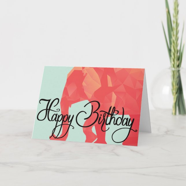 Carte de joyeux anniversaire d'éléphant (Devant)