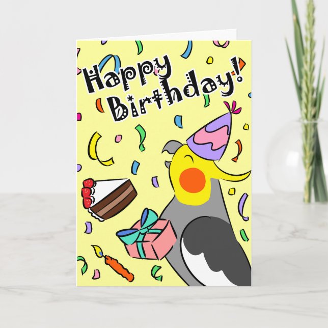 Carte de joyeux anniversaire d'oiseau de perroquet (Devant)