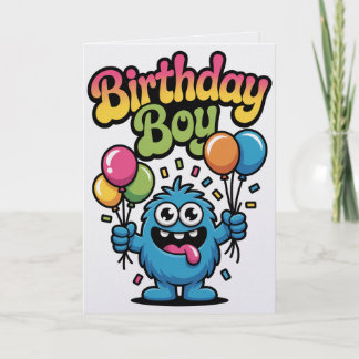 Carte de joyeux anniversaire pour garçon avec un m