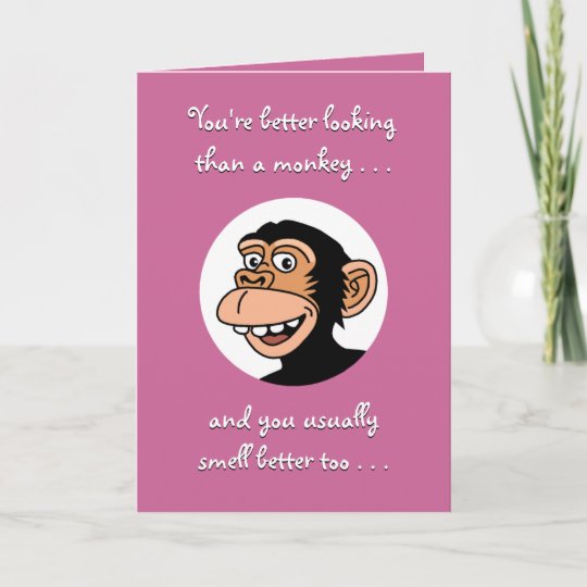Carte De Joyeux Anniversaire Singe Drole Zazzle Ca