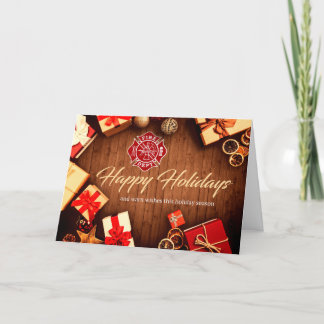 Carte de Joyeux Fêtes du pompier