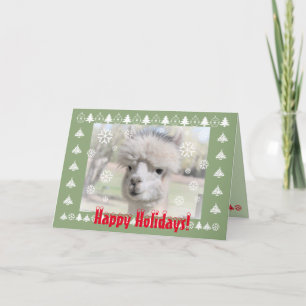 Carte de Joyeux Joyeux Vacances Cute Alpaca