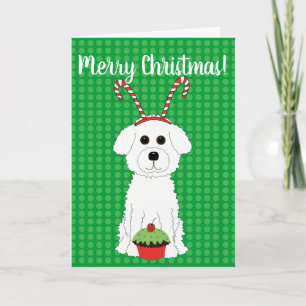 Carte de Joyeux Noël de Bichon Frise